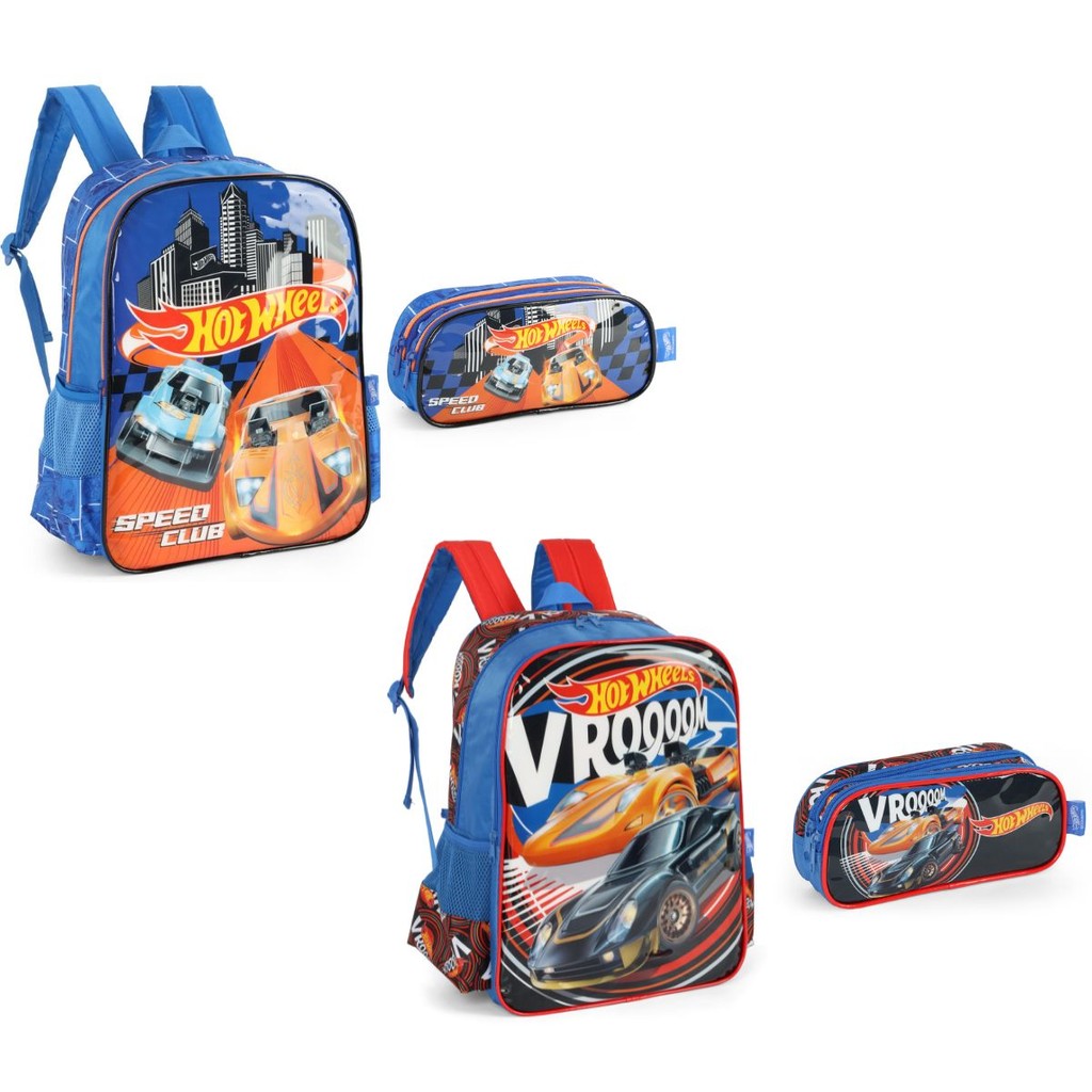 Kit Mochila De Costas Estojo Infantil Hot Wheels Luxcel Shopee Brasil