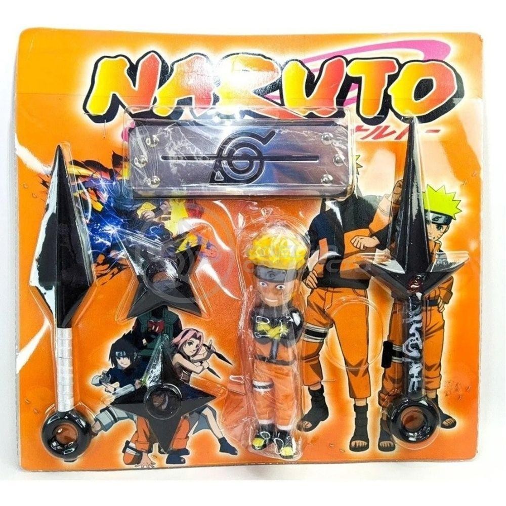 Kit Boneco Naruto 15Cm 2 Shuriken 1 Bandana 2 Kunai Shopee Brasil