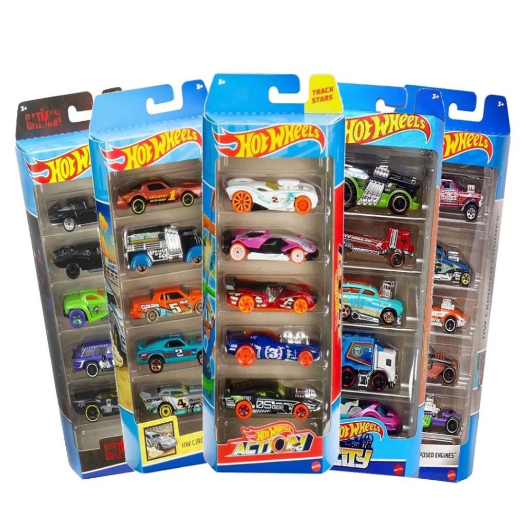 Kit 5 Carrinhos Coleção Hot Wheels Pacote 5 Carros Escala 1 64