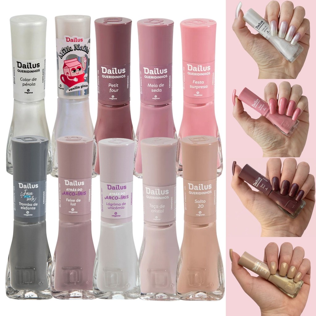 Kit Esmalte Atacado Dailus Tons Nude Rosa Cinza Cremoso Shopee Brasil