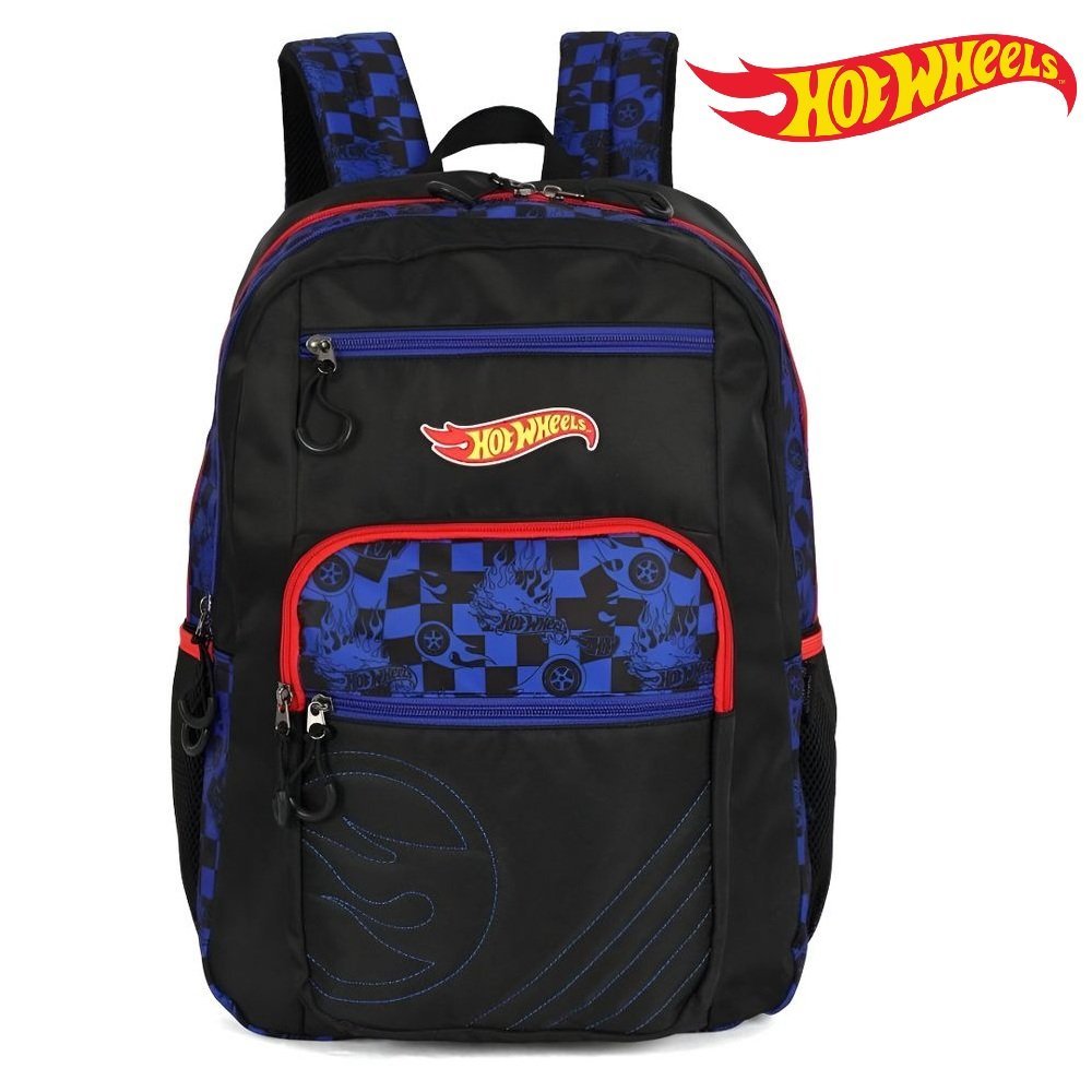Mochila De Costas Juvenil Hot Wheels Racing Preto Luxcel Shopee Brasil