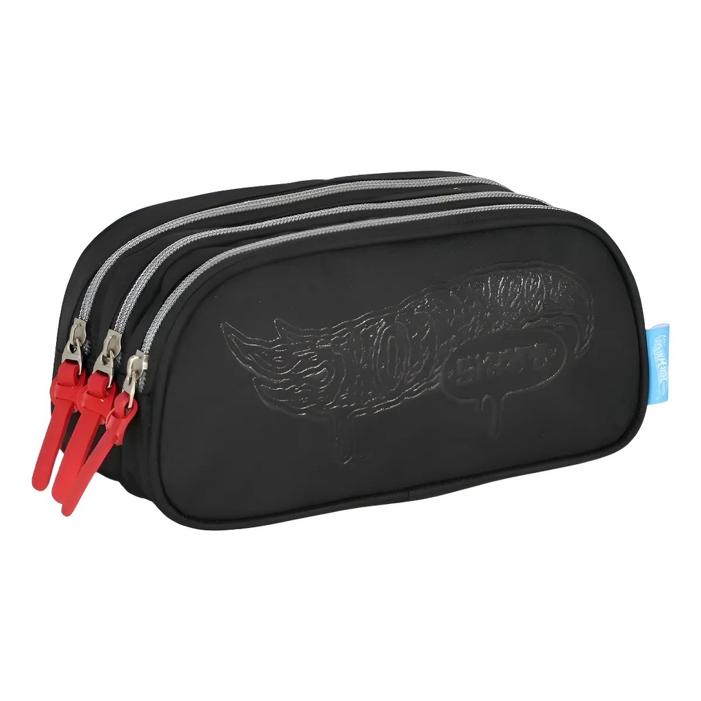 Estojo Escolar Triplo Hot Wheels Preto Luxcel Shopee Brasil