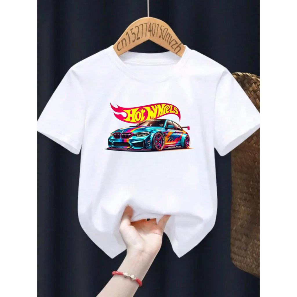 Camiseta Camisa Infantil Juvenil 100 Algodão Hot Wheels Carro De