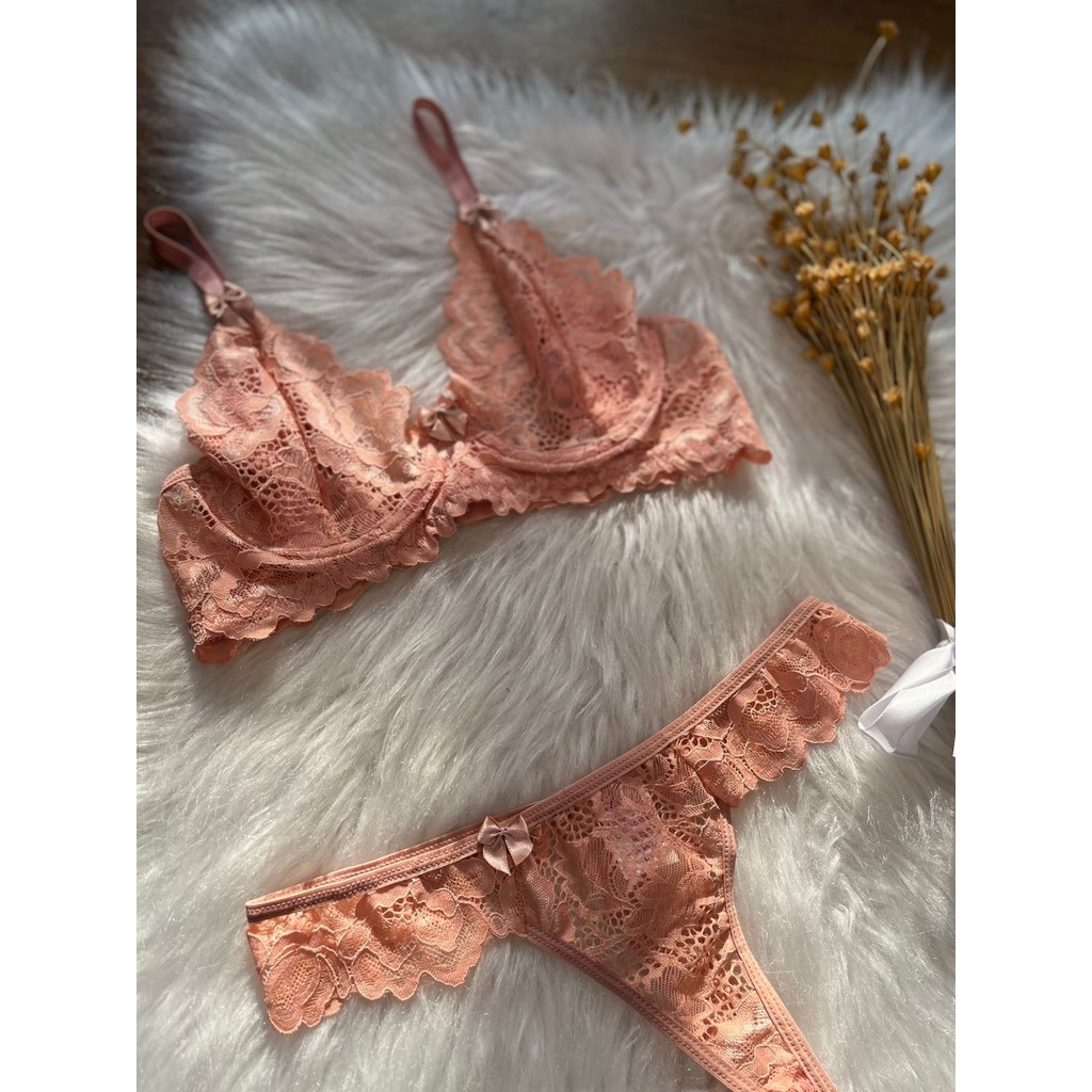 Mega Novidadee Conjuntinho De Lingerie Sem Bojo Aro Todo Rendado