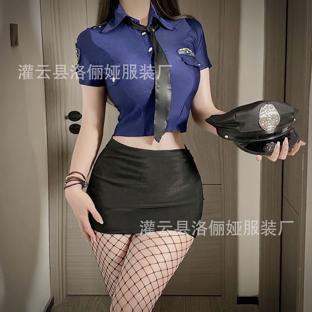 Lingerie Sexy Uniforme Policial Role Playing Hip Saia Professor Picante