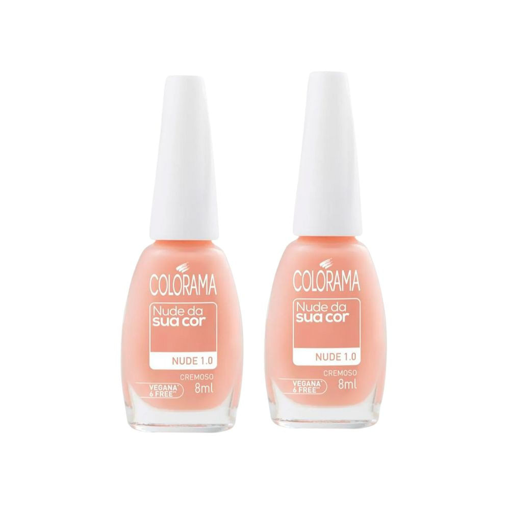 Kit 2 Esmalte Colorama Nude Da Sua Cor Cremoso Cor Nude 1 0 8ml