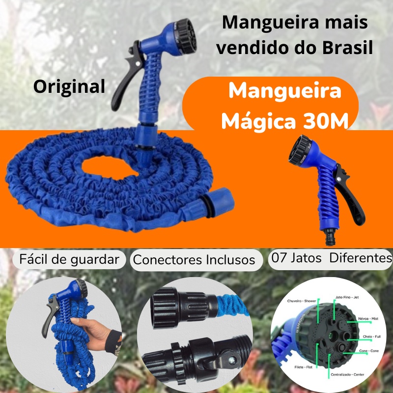 Mangueira Flex Vel M Gica Para Jardim Casa Carro Estica E Encolhe