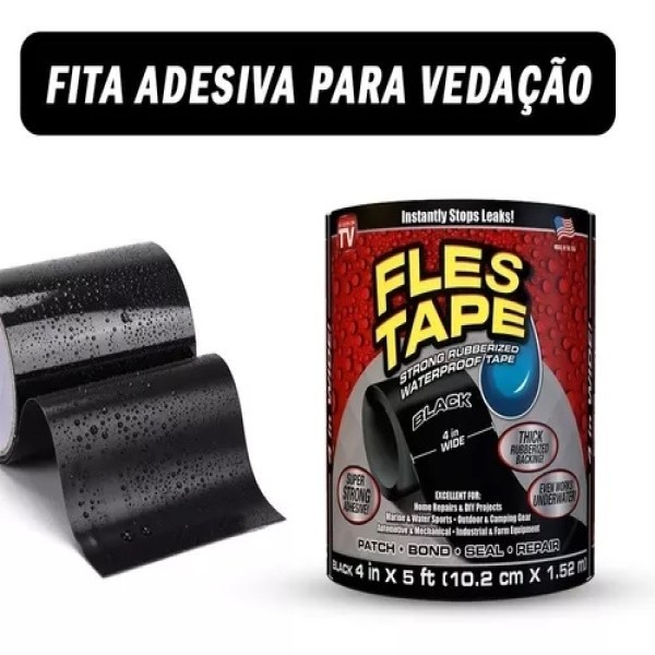 Fita Flex Tape Preta 10cm X 150cm Cola Tudo Multi Aplicação Shopee Brasil