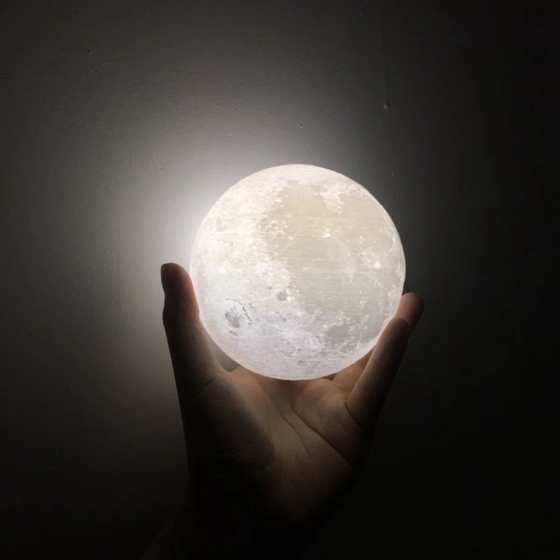 Candeeiro De Mesa Lunar 3D De 8cm Decoração De Quarto Presente Pequena