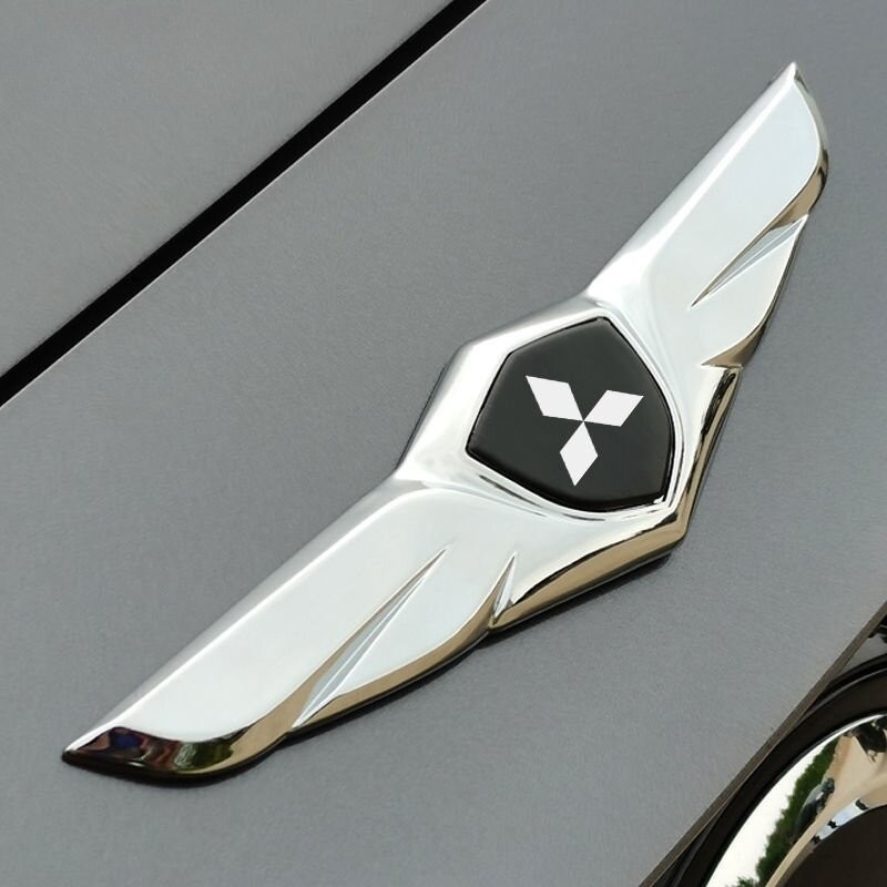 Para Mitsubishi Alumínio Logotipo Do Carro Capa Dianteira Ornamentos