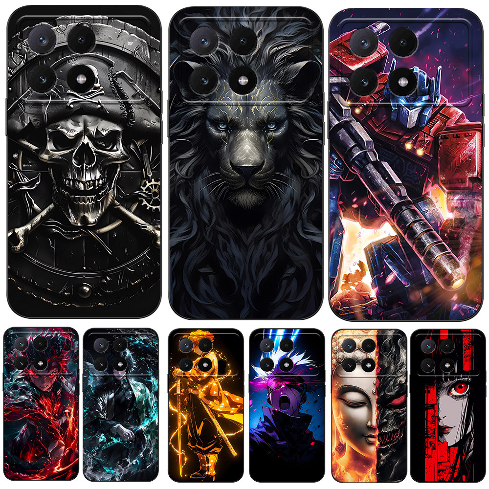 Capa Para POCO X6 PRO REDMI K70E 5G Silicone Telefone Traseira Preto