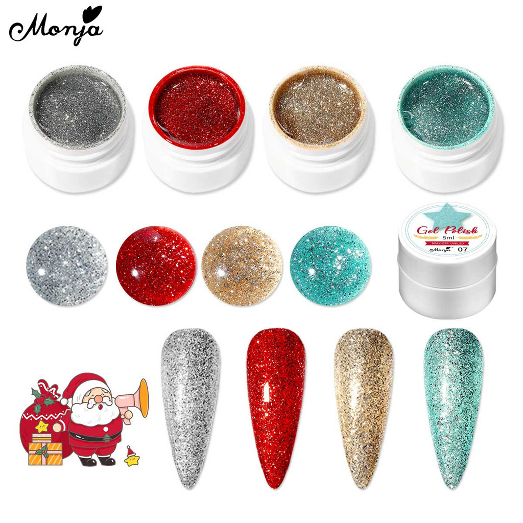 Monja Ml Natal Gel Unha Polon S Arte Do Prego Glitter Lantejoulas