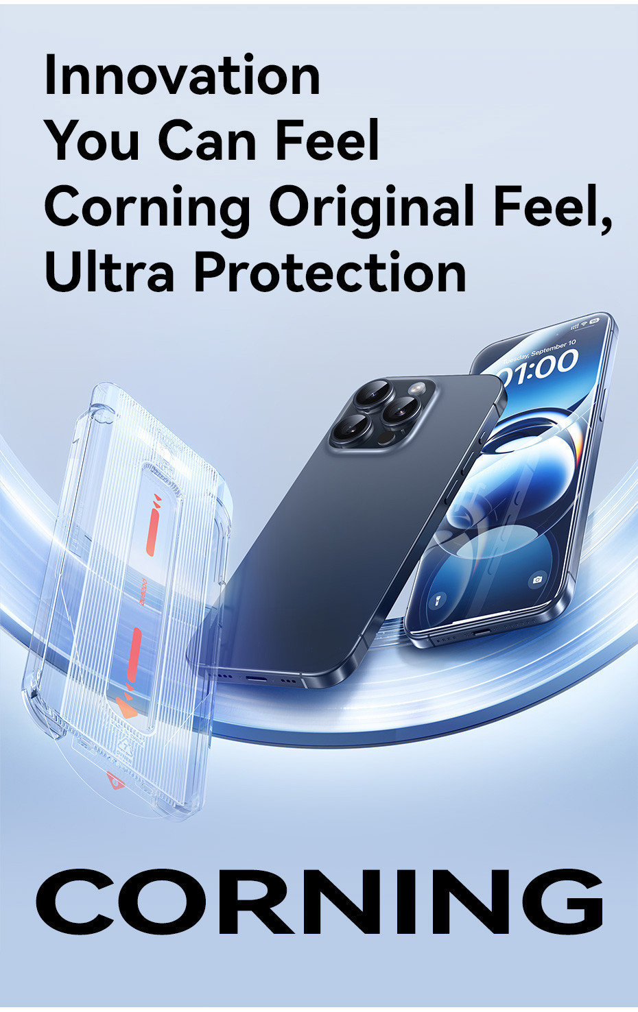 Protetor De Tela Baseus Para Iphone 16 Pro Max Iphone15 Corning Vidro