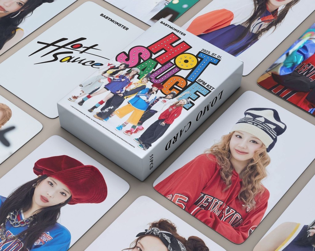 KPOP Pcs Box BABYMONSTER Holographic Photocards HOT SAUCE KPOP Laser