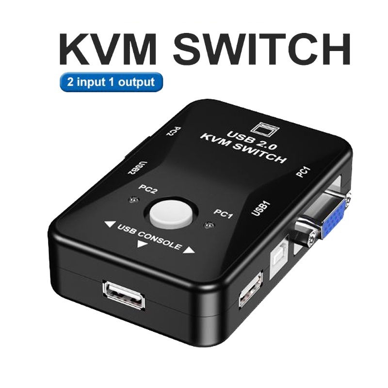 VGA KVM Switch 2 Portas 4 USB2 0 Para Teclado Do Mouse Impressora