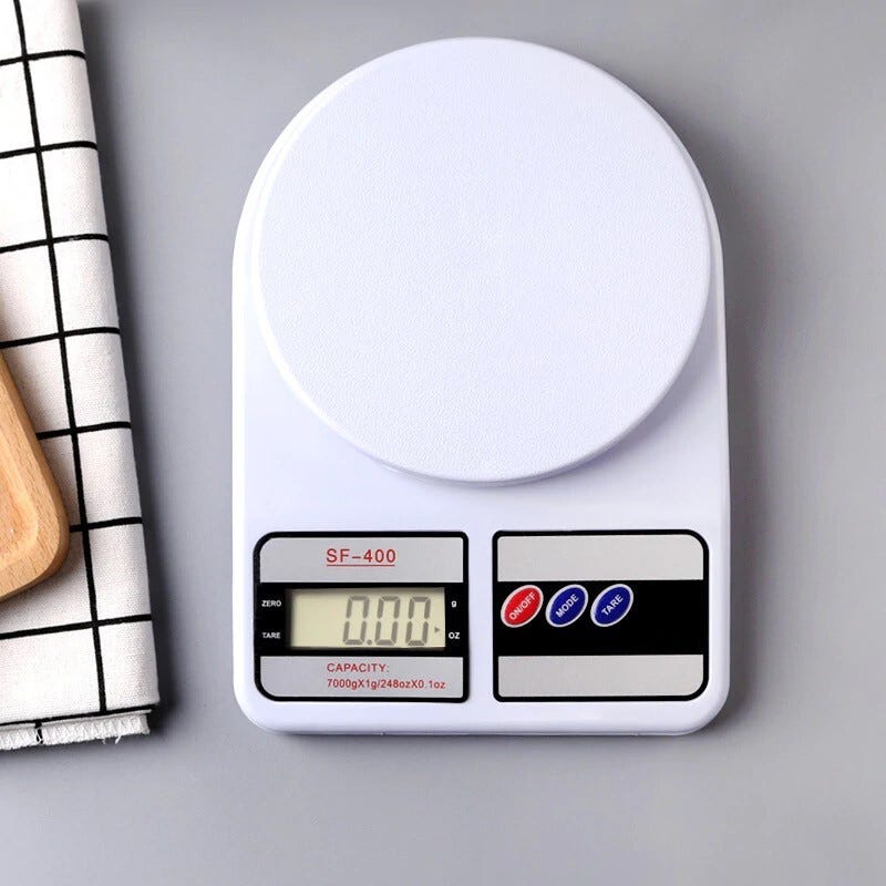 Balança Digital Até 10 Kg - Balança para Cozinha Branca - Balança de Alimentos - Balança Portátil - Balança Pe