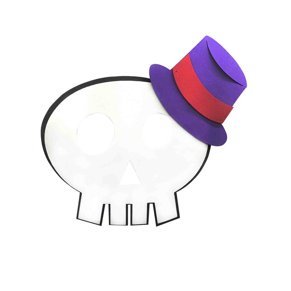 Máscara Caveira de Cartola Halloween dia das Bruxas