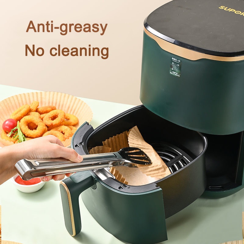 50PCs Pratos Descartáveis Para Cozinha  air fryer pad  fried paper air fryer paper Descartavel paper Air fryer