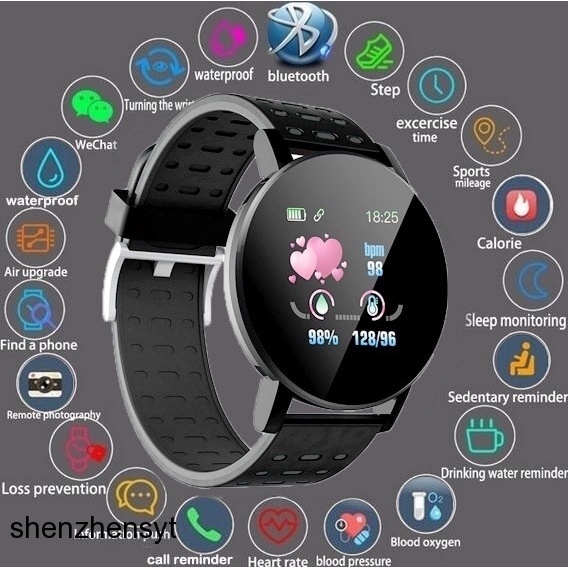 relogio smartwatch redondo Relógio Smartwatch/Band 119 Plus Fitness/Monitor digital À Prova D'água smartwatch 