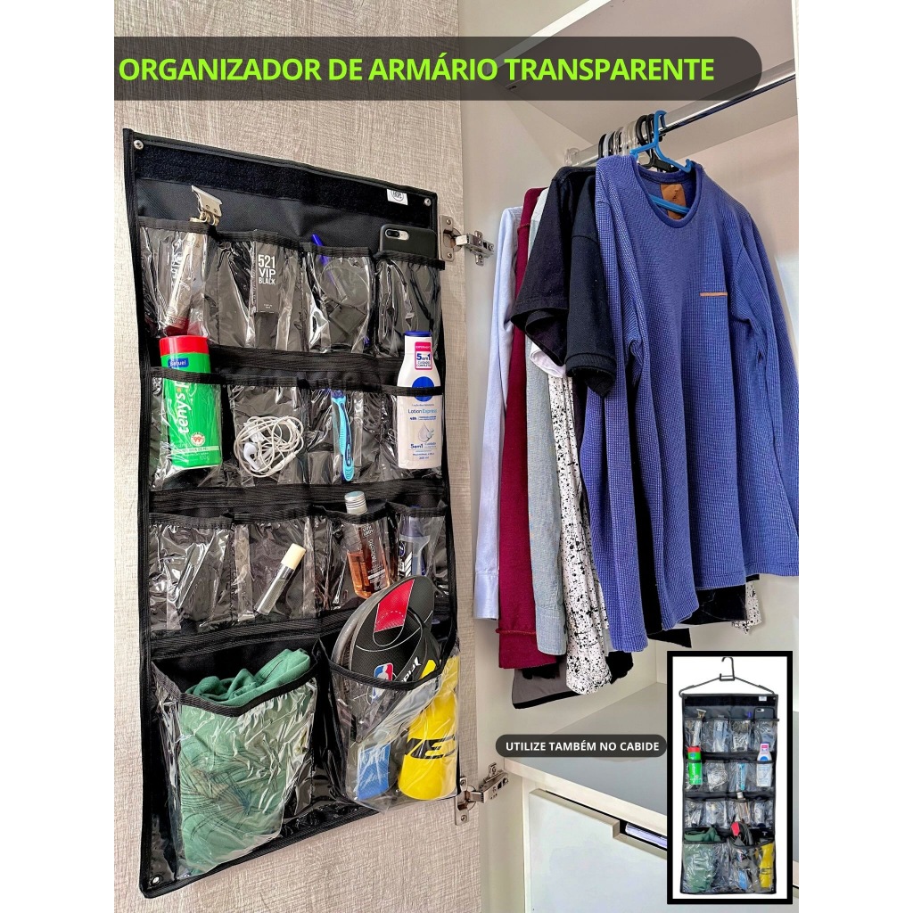 Organizador de Armário Plastico Transparente Sapateira de Armário Militar organizador