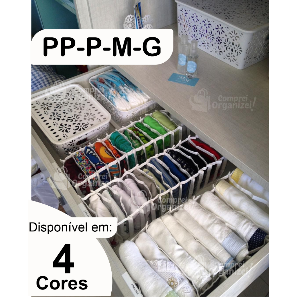 Colmeia Organizadora PP P M G Organizador de Gaveta Guarda-Roupa Dobrável Organizador de Roupas Armário