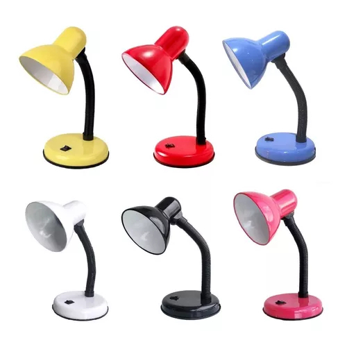 Luminária De Mesa Abajur Haste Flexível Leitura C/ Lâmpada Cuba de Metal E27 Abajur Luminária Flexível Dobráve