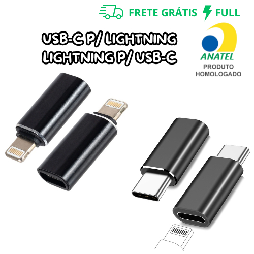 1 UNIDADE DE ADAPTADOR USB-C PARA LIGHTNING OU LIGHTNING PARA USB-C (FÊMEA:USB-C/LIGHTNING-MACHO:USB-C/LIGHTNI
