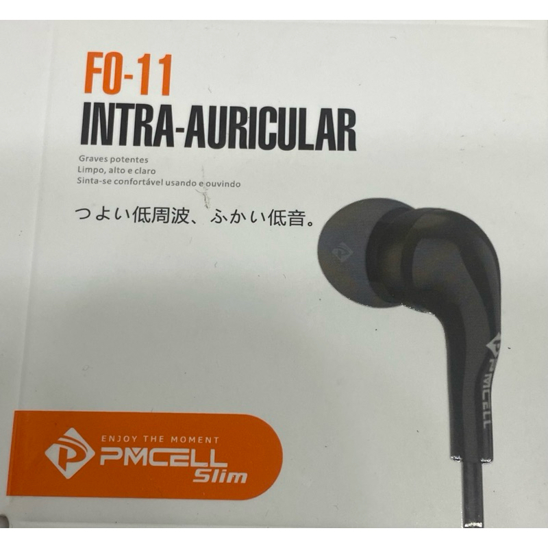 fone de ouvido, fone PMCELL, FO11, fone intra auricular, fone com graves, fone slim, headset cabo, fone barato