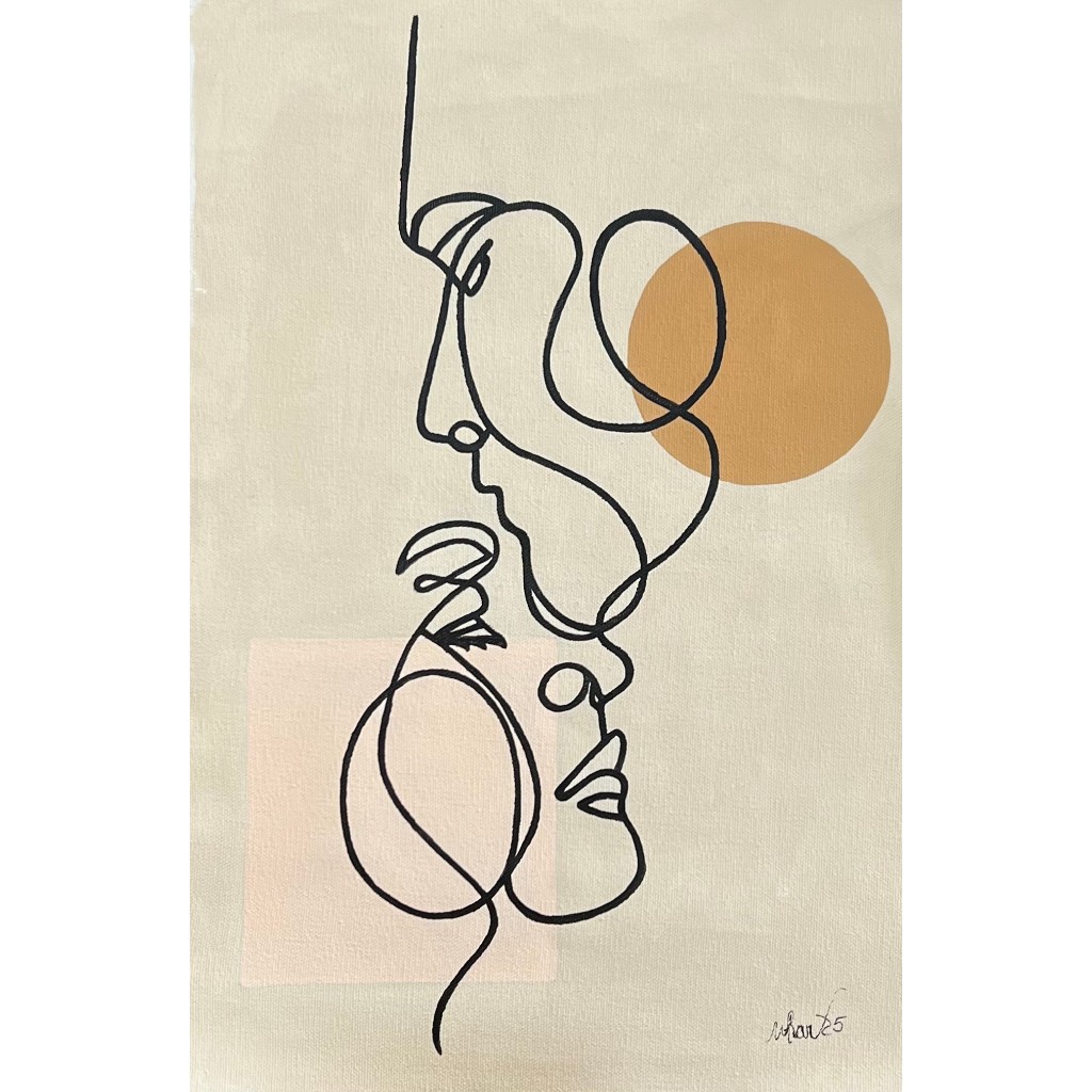 Quadro Decorativo Pintado a Mão - Quadro Pintado a Mão - Quadro Decorativo Minimalista - Mhar Quadros Decorati