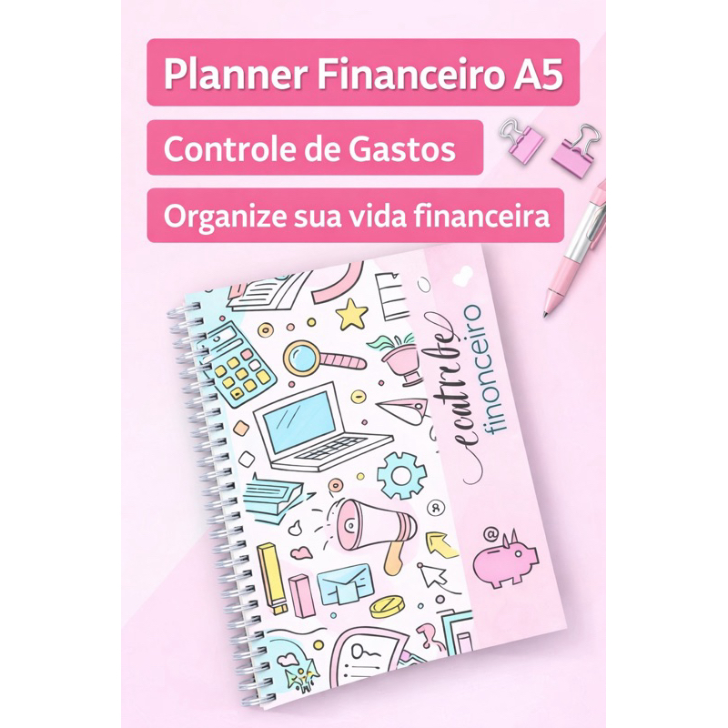 Planner Financeiro A5 Completo | Controle de Gastos Mensal e Semanal | Organização Financeira /Controle financ