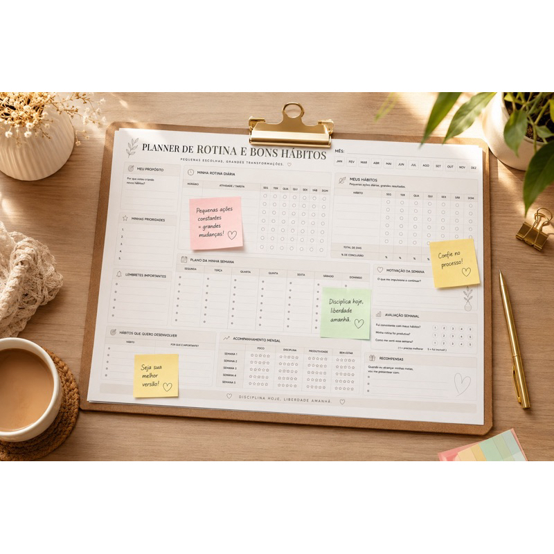 Planner Rotina - Estudos - Lash Designer - Blocado A4 - 30 fls - Planner Organização | Limpeza casa | Planner 