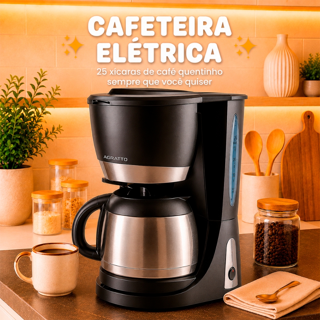 Cafeteira Elétrica Jarra Vidro Cafeteira 25 Xícaras Cafeteira 127v Cafeteira Automática Compacta