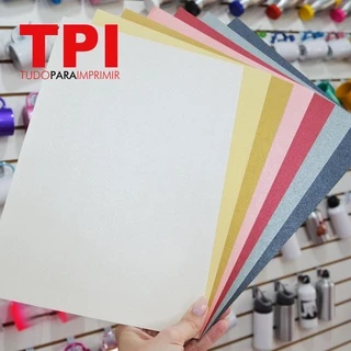 Papel Metalizado A4 150g 15fls para impressão a laser ou jato de tinta diferenciado papelaria scrapbook topo de bolo tags