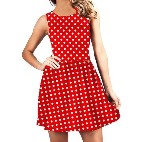 Vestido vermelho com cheap bolinha branca