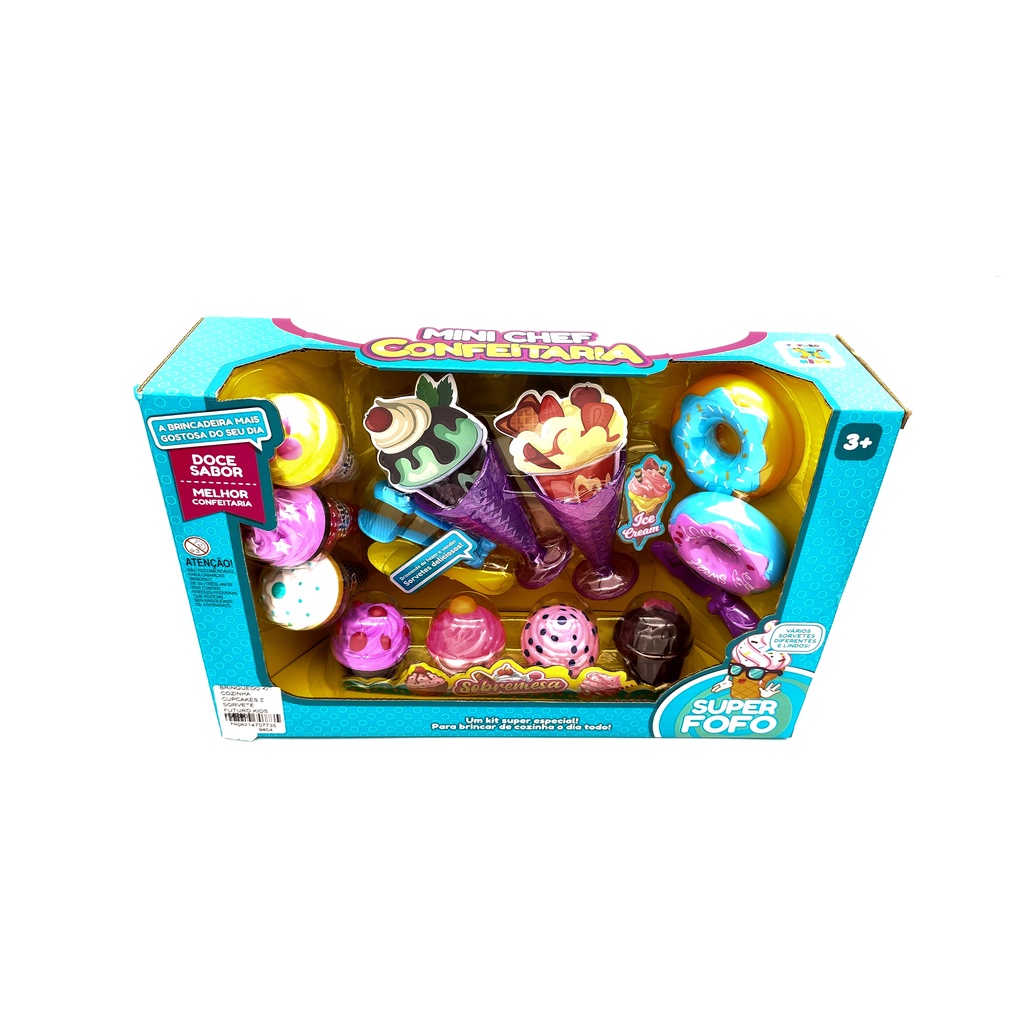 Luxshiny Brinquedos De Simulação De Sorvete Para Crianças 3 Peças  Brinquedos De Decoração De Cupcake Modelo De Cone De Cupcake Falso Suporte  De