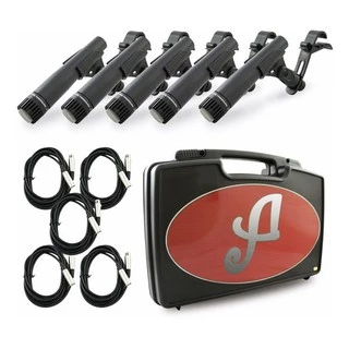 Kit de 5 microfones dinâmicos para bateria Arcano Renius-7D-KIT c/ fio XLR-XLR