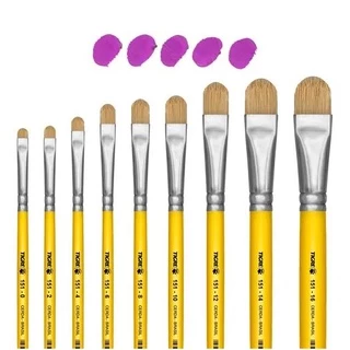 Pincel Língua de Gato Lixado Pintura em Tecido - Filbert Cerda Natural 151 - Tigre