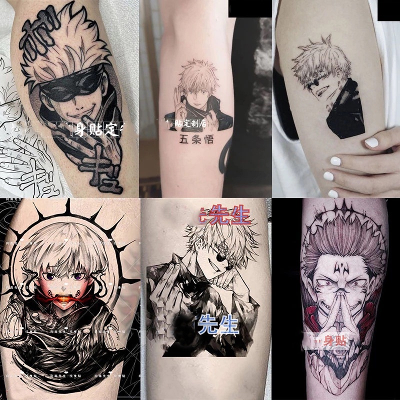 Adesivos De Tatuagem Anime Jujutsu Kaisen Itadori Yuji Gotori Cosplay Diy Tatuagem À Prova D 'Água
