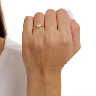 Anel Feminino Pand Coração Vazado Amoeto Banho Ouro18k