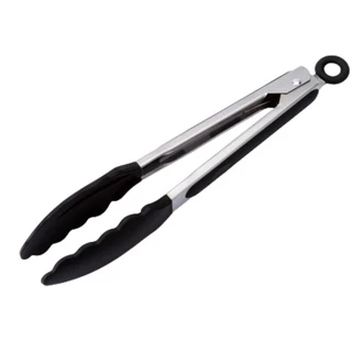 Pegador Utensílio Cozinha em Silicone e Inox Carne Churrasco Salada Pinça 22cm Presente Ultensílio Lembrancinha Unyhome Promoção Aniversário culinária