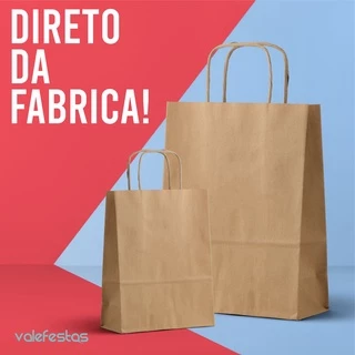 Sacola de papel kraft PP - P - M - G - GG 100 unidades