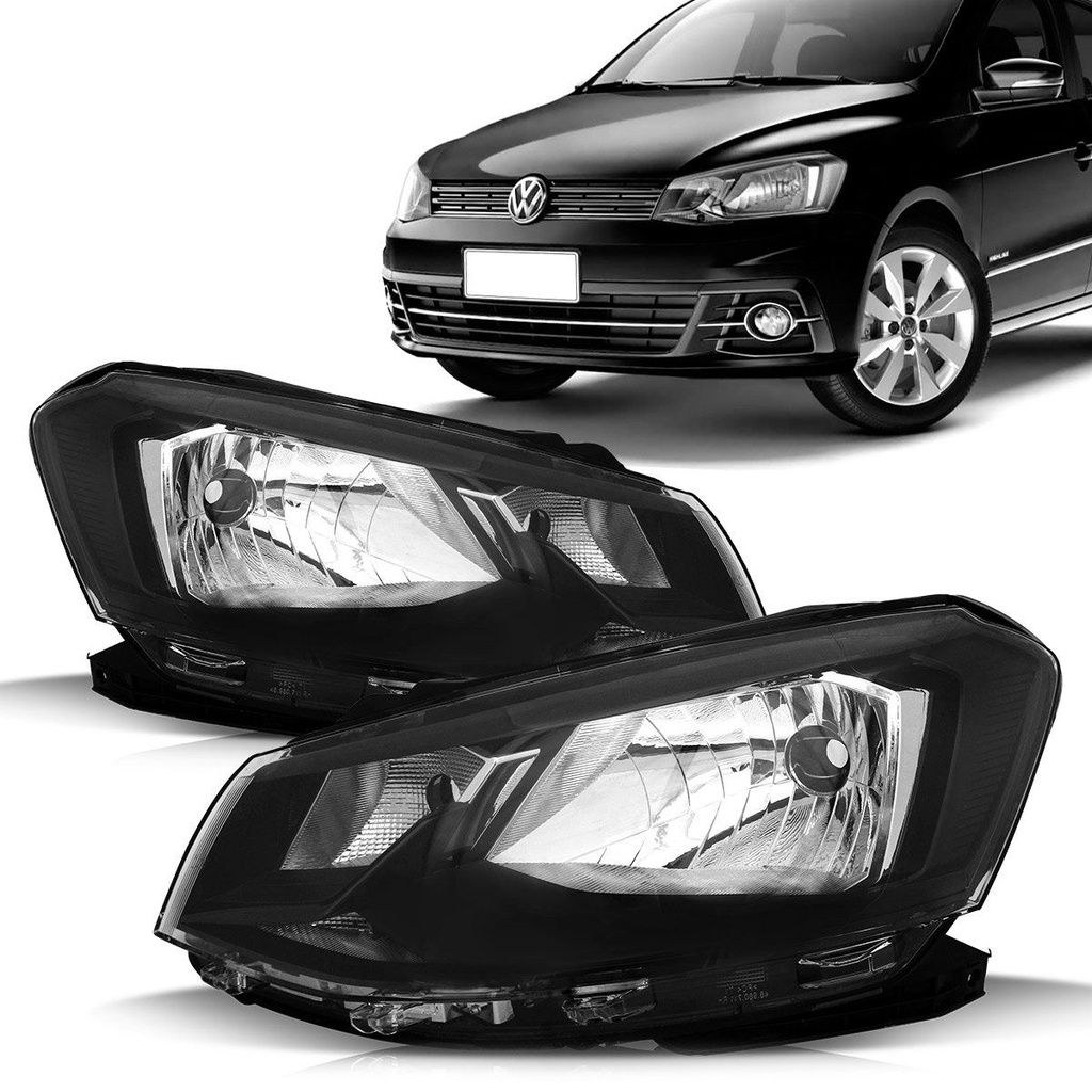 Farol Gol G7 2017 2018 2019 Friso Preto Foco Simples Máscara Negra