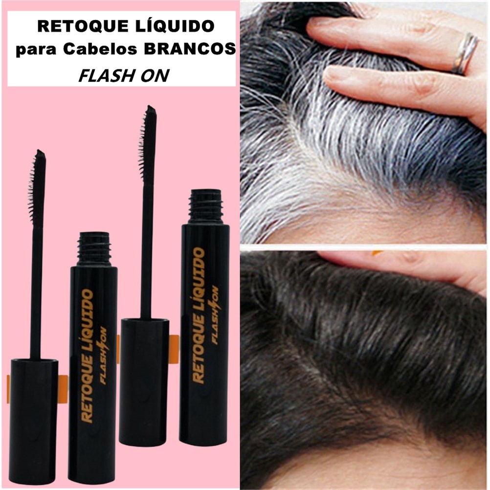 Retoque Líquido De Raiz Cobrir Cabelos Brancos Flashon 8ml