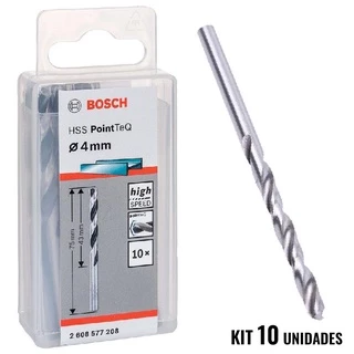 Broca Aço Rápido HSS 4,0 MM PointTeQ Kit 10 Unidades BOSCH