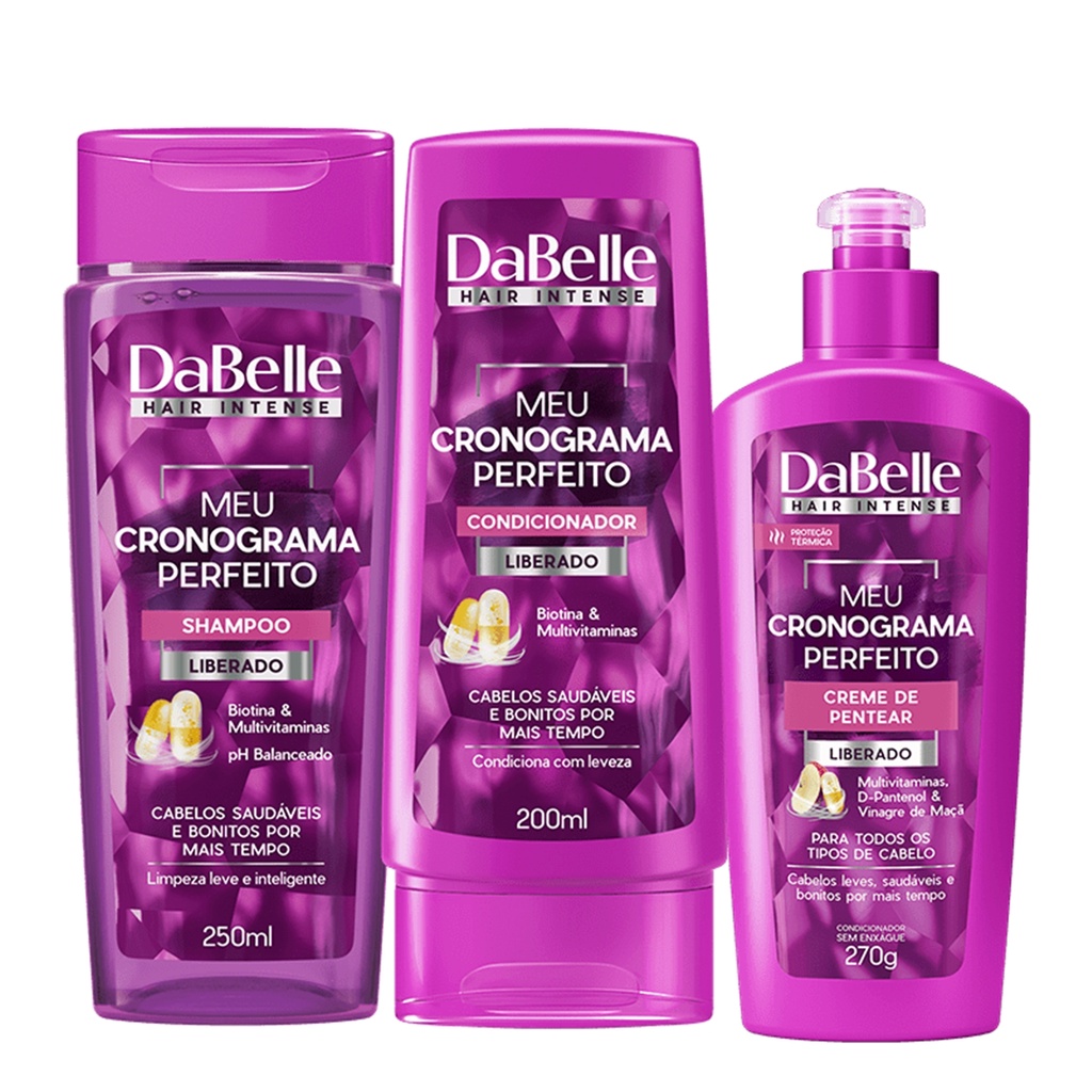 Kit DaBelle Hair Intense Meu Cronograma Perfeito Trio - (3 produtos ...