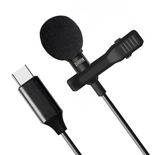 Microfone de Lapela USB Tipo C Smartphone Câmera Filmadora