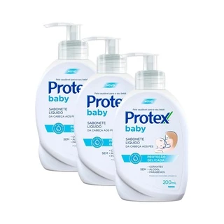 Kit 3 Sabonete Líquido Infantil Protex Baby 200ml em Oferta na Shopee