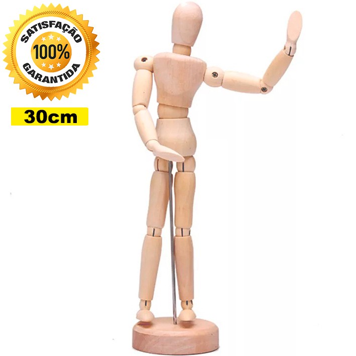 Boneco Articulado Madeira 30 cm - Desenho, Arte, Step Motion | Shopee ...