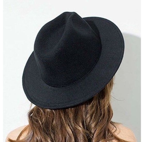 Chapéu Fedora Preto Feltro Unissex
