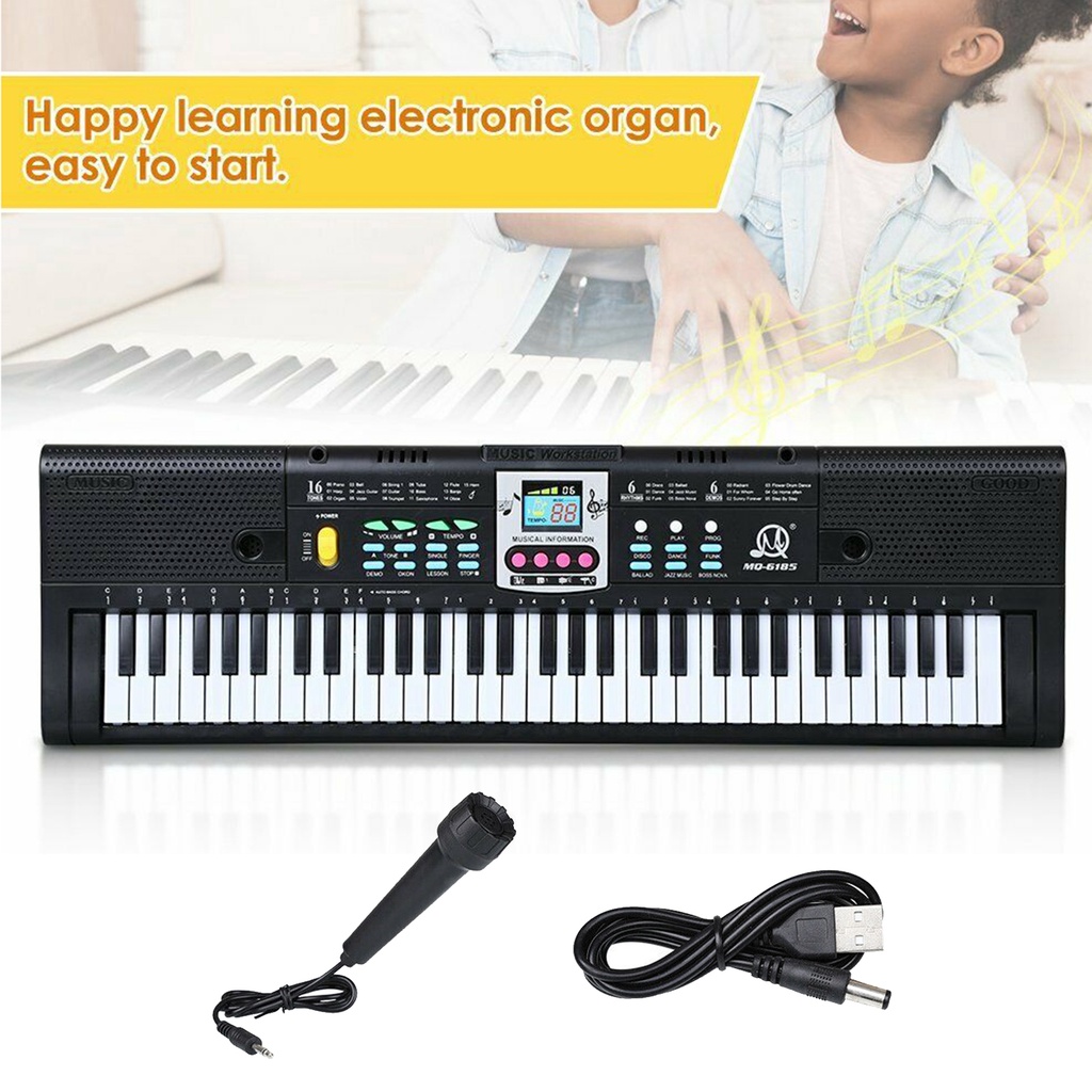 Teclado Eletrônico Digital De Música Com 61 Teclas / Piano Elétrico / Instrumento Musical Para Crianças